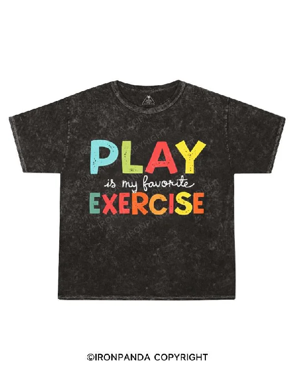 Luxury T-shirt-Play is My Favorite Exercise Kids Washed T-Shirt