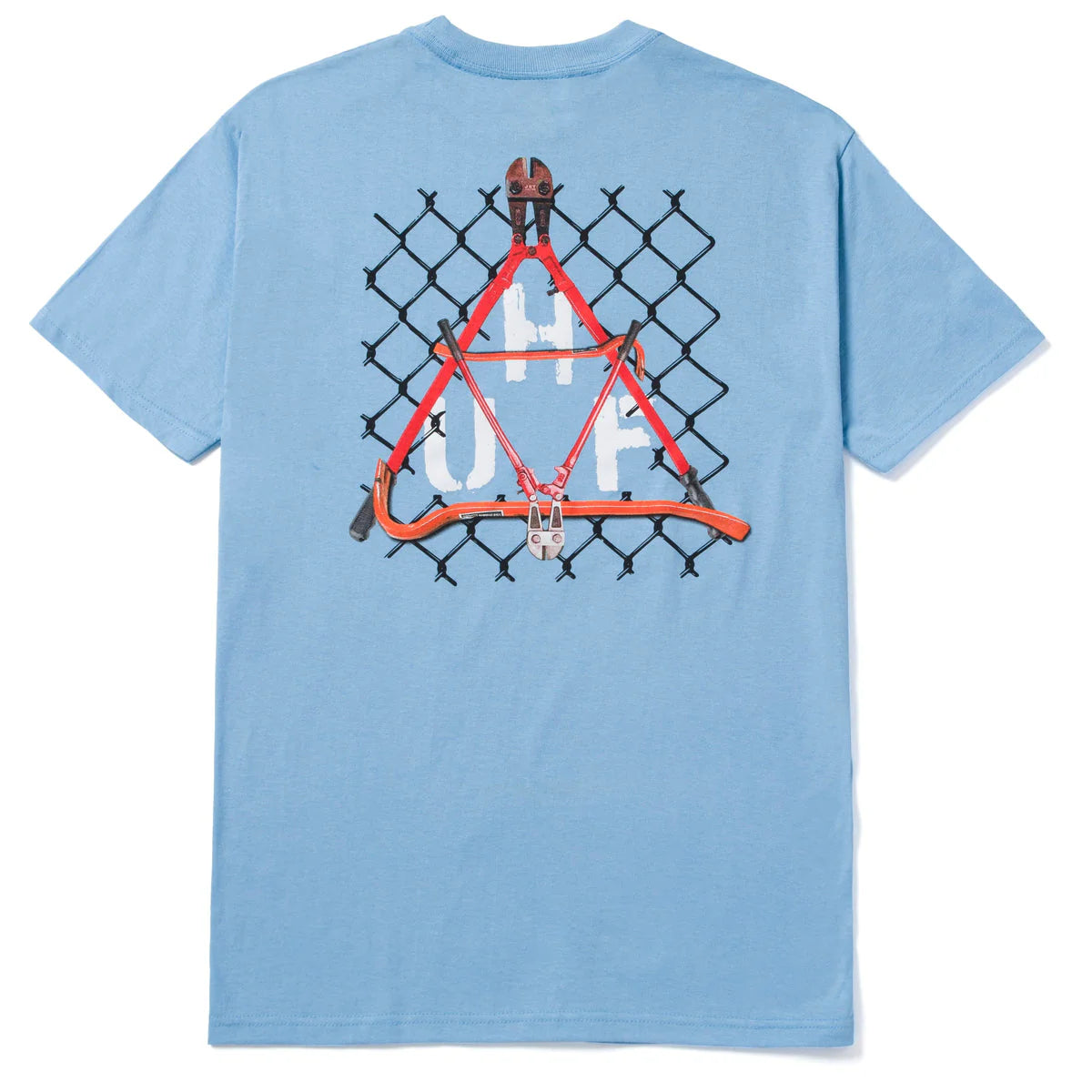 Printed Graphic T-shirt-Huf Trespass Triangle T-Shirt - Light Blue