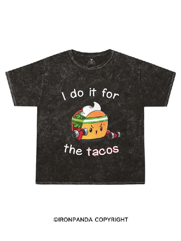 Vintage Band T-shirt-I DO IT FOR THE TACOS Kids Washed T-Shirt