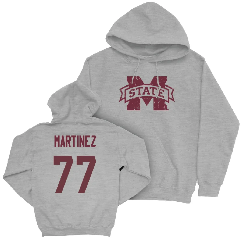 Hoodie With Graphic Design-Sport Grey Football Classic Hoodie   - Marlon Martinez