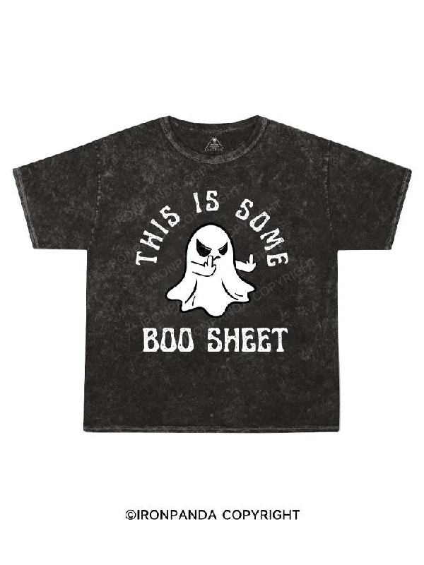 Black Graphic T-shirt-This Is Some Boo Sheet Kids Washed T-Shirt