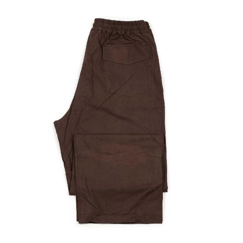 Stylish Dress Pants-Ikeja drawstring trousers in hand-dyed cocao brown cotton