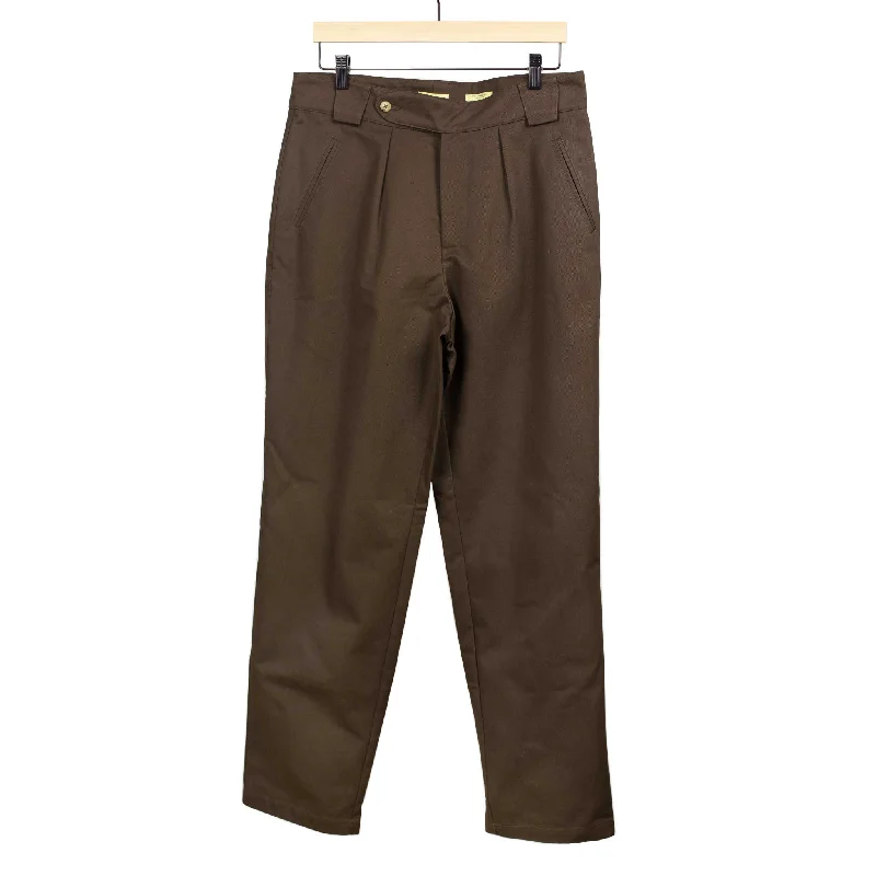 Vintage Style Pants-Hiking trousers in brown heavyweight cotton twill