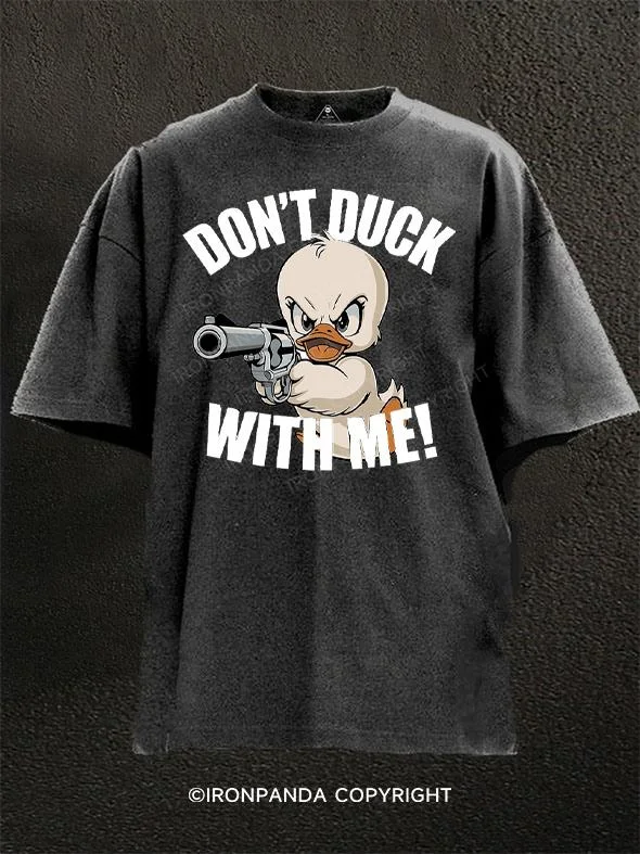 Bohemian Style T-shirt-Don't Duck with me Washed Gym Shirt