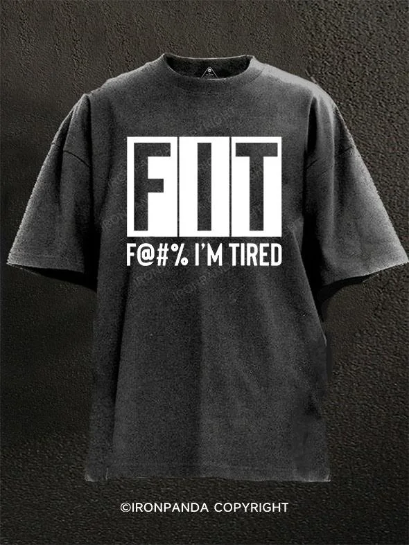 90s Graphic T-shirt-FIT I'm Tired Washed Gym Shirt