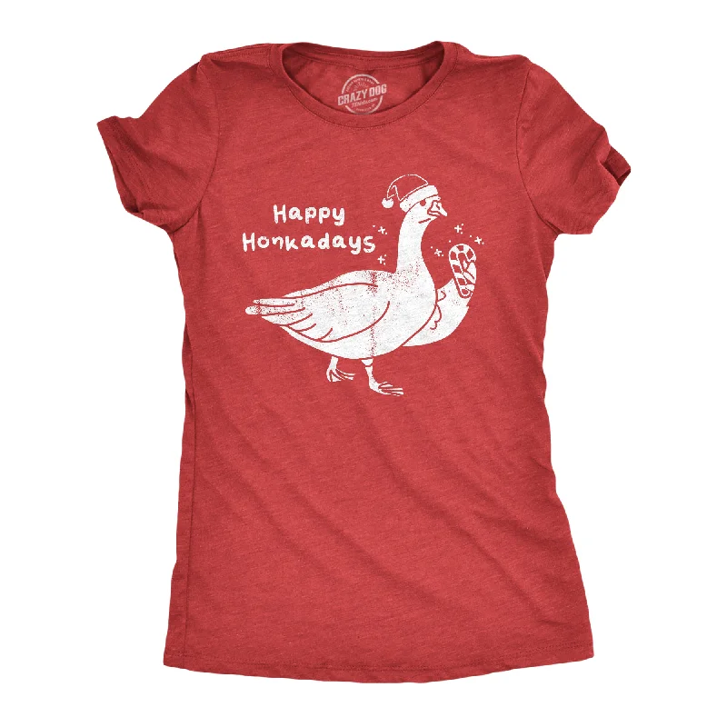 Graphic Tee For Casual Wear-Happy Honkadays Women's T Shirt