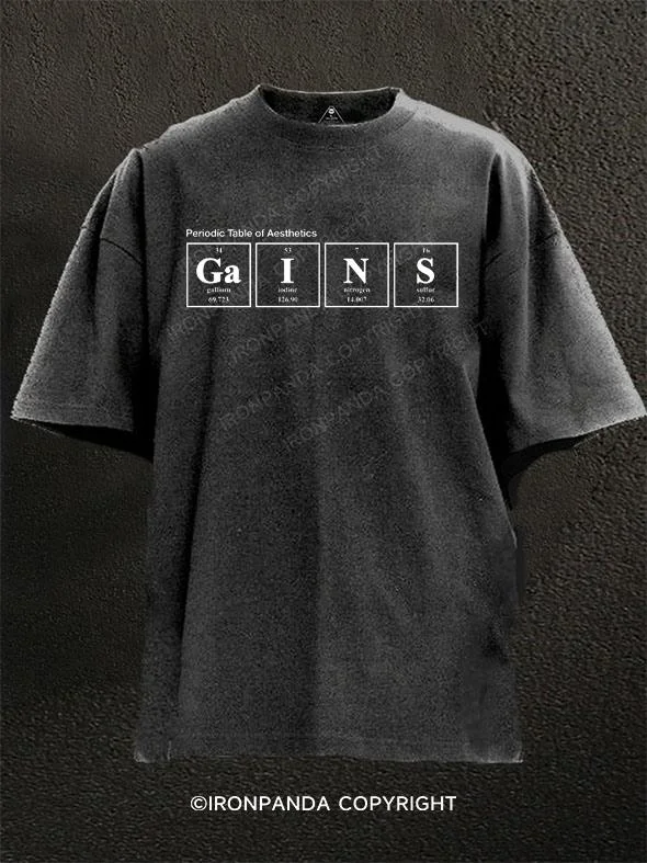 Graphic T-shirt With Cool Designs-Periodic Table of Aesthetics Washed Gym Shirt