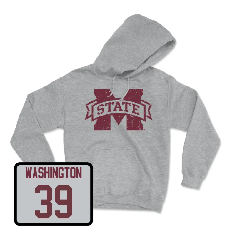 Fashion Hoodie With Pockets-Sport Grey Football Classic Hoodie - Joshua Washington