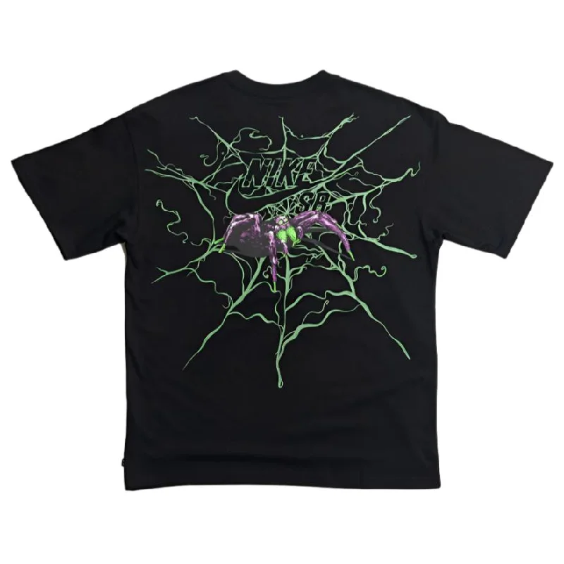 Cute Graphic T-shirt-NIKE SB SPIDER TEE BLACK