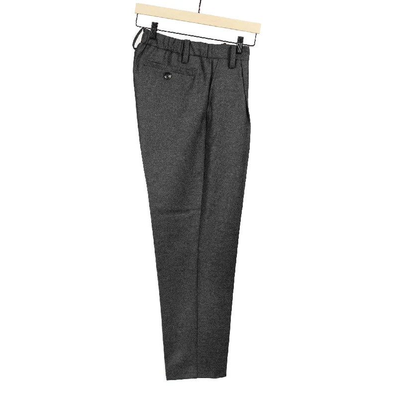 Trendy Pleated Pants-Single-pleated easy trousers in charcoal grey wool mix