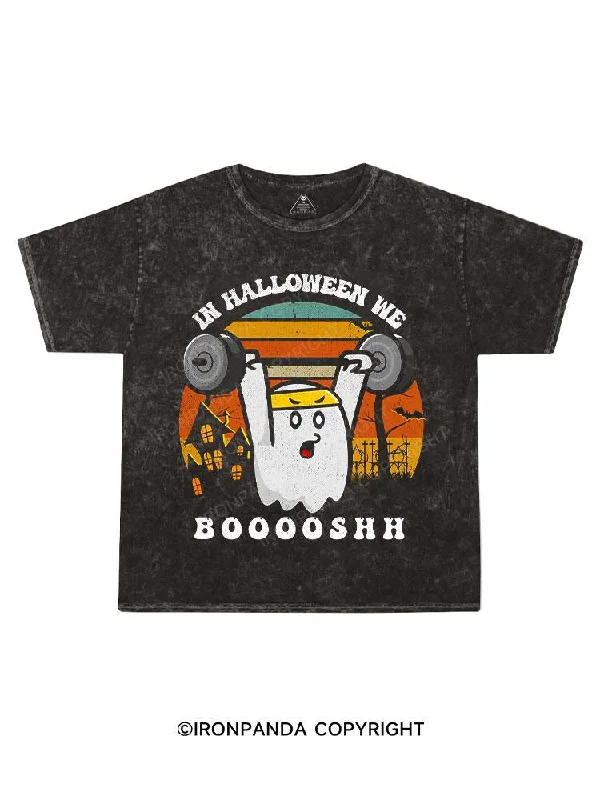 Cute Graphic T-shirt-in halloween we booooshh Kids Washed T-Shirt