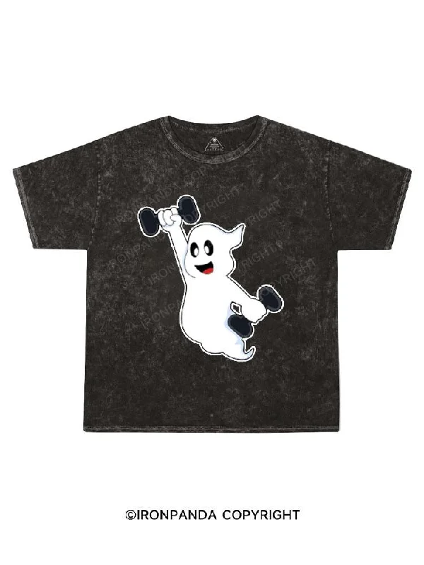 Graphic Print T-shirt-Ghost at Strength Kids Washed T-Shirt