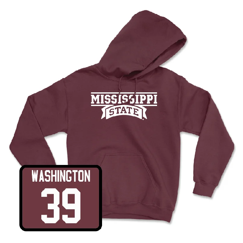 Printed Hoodie For Kids-Maroon Football Team Hoodie - Joshua Washington