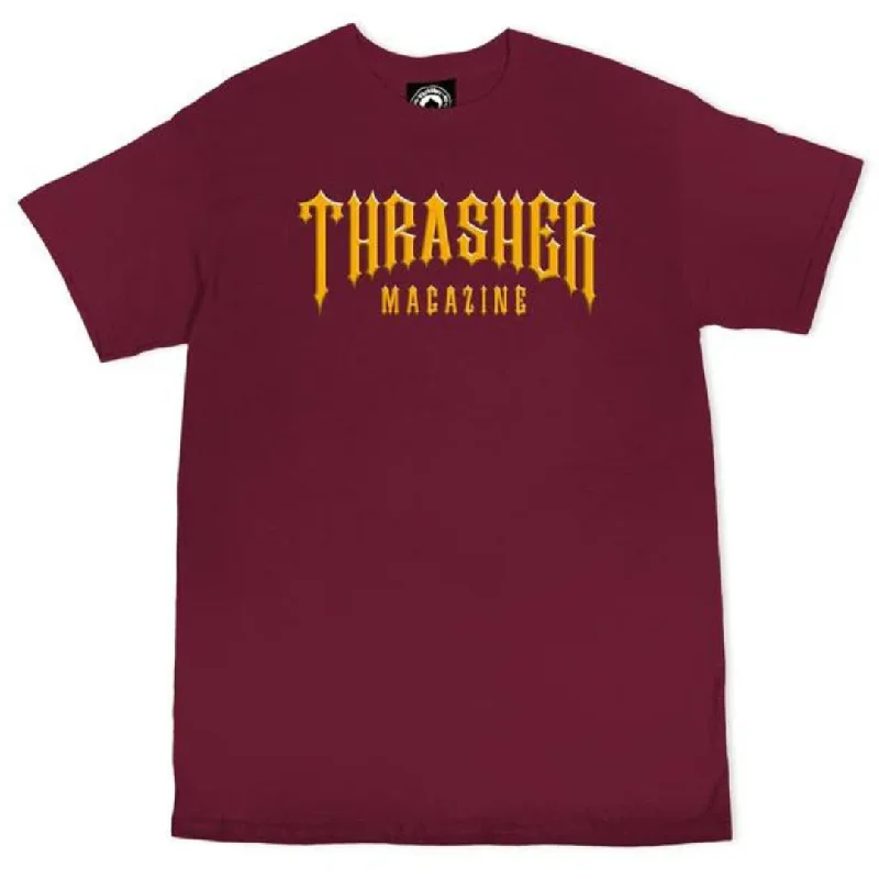 Tie-dye T-shirt-Thrasher Magazine Low Low Logo T-Shirt - Burgundy