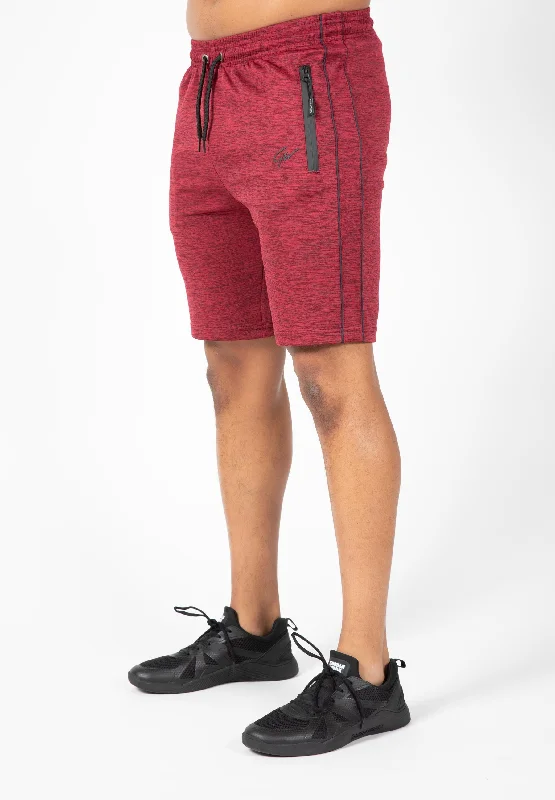 Stretch Fit Shorts For Sports-Wenden Track Shorts - Burgundy Red