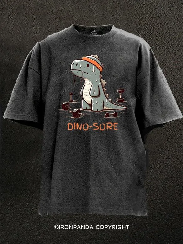 Boho Style T-shirt-T- Rex - Dino-Sore Washed Gym Shirt