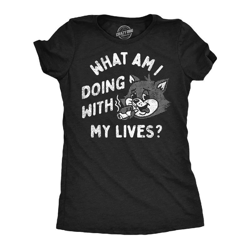 Sports-themed Graphic T-shirt-What Am I Doing With My Lives Women's T Shirt