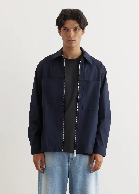 Casual Quilted Jacket-Isak Zip Overshirt