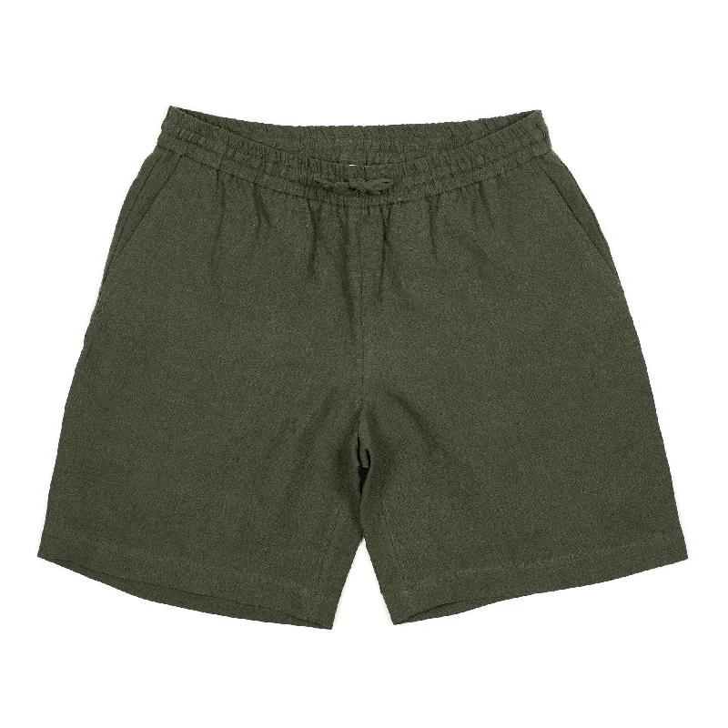 Fun Patterned Shorts-Drawstring easy shorts in Arabica washed Belgian linen