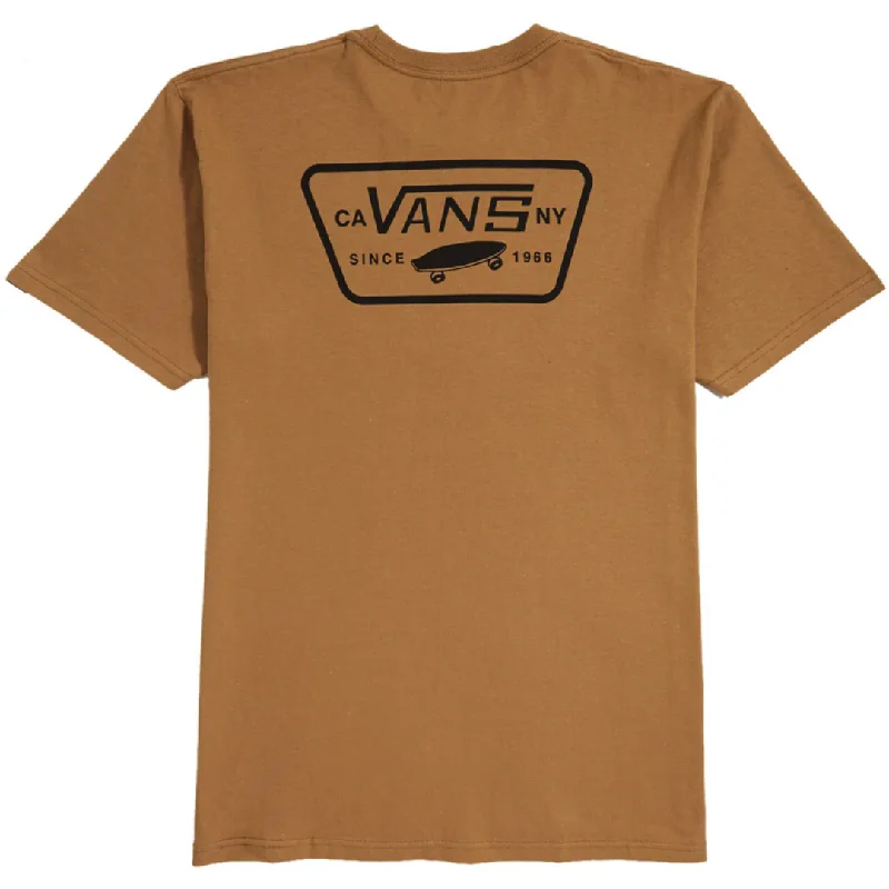 Luxury Cotton T-shirt-Vans Full Patch Back T-Shirt - Bone Brown / Black