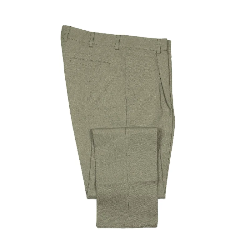 Slim Fit Jogging Pants-AAntioco pleated trousers in mushroom linen and cotton