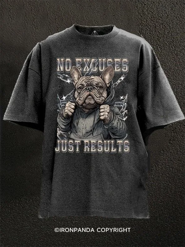 Oversized Vintage T-shirt-no excuses just results Washed Gym Shirt