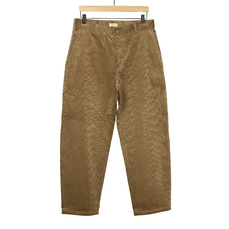 Custom Embroidered Joggers-Balloon trousers in golden wide wale cotton corduroy