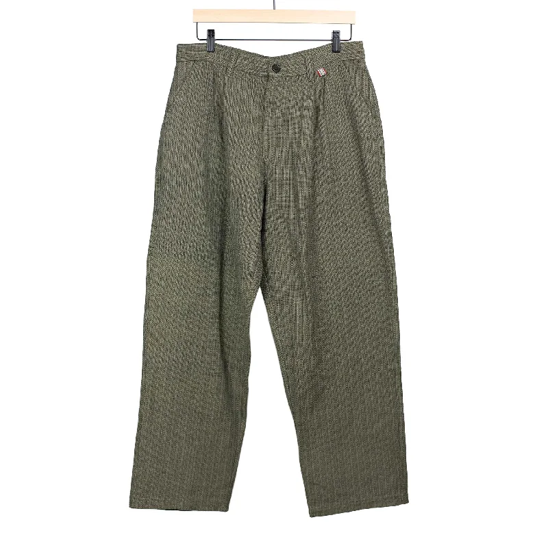 Lightweight Linen Travel Pants-Antonio trouser in olive handloom cotton