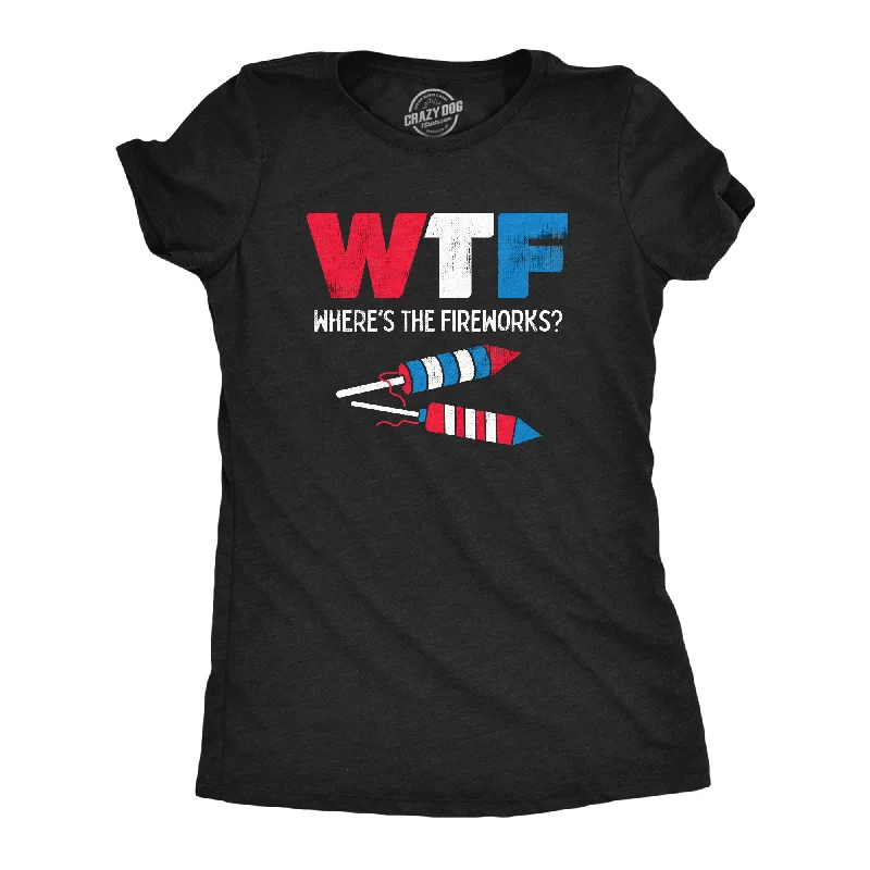 Graffiti Print T-shirt-WTF Wheres The Fireworks Women's T Shirt