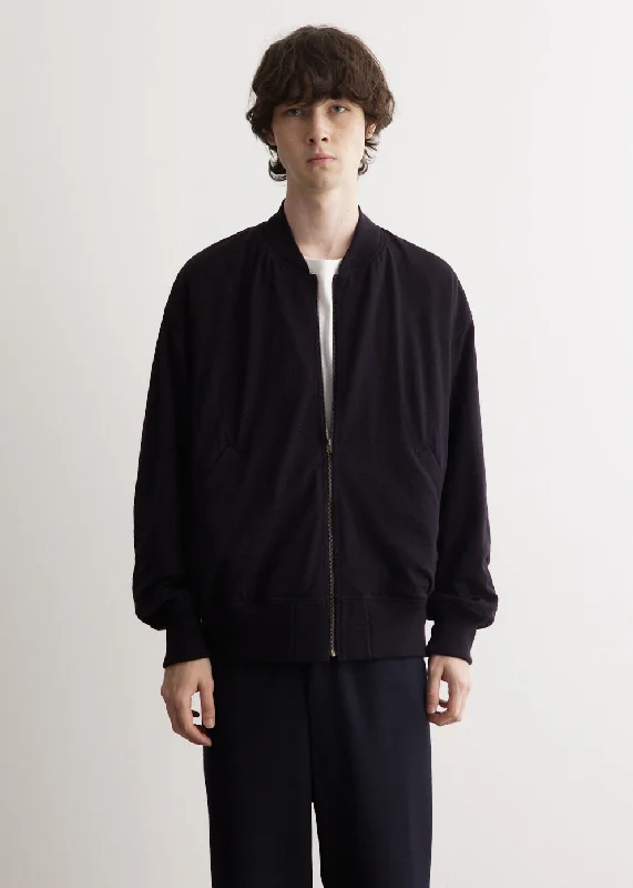 Durable Work Jacket-Wool Knit Zip Up Blouson