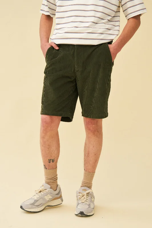 Relaxed Fit Cotton Shorts-KHAKI CORD SHORTS