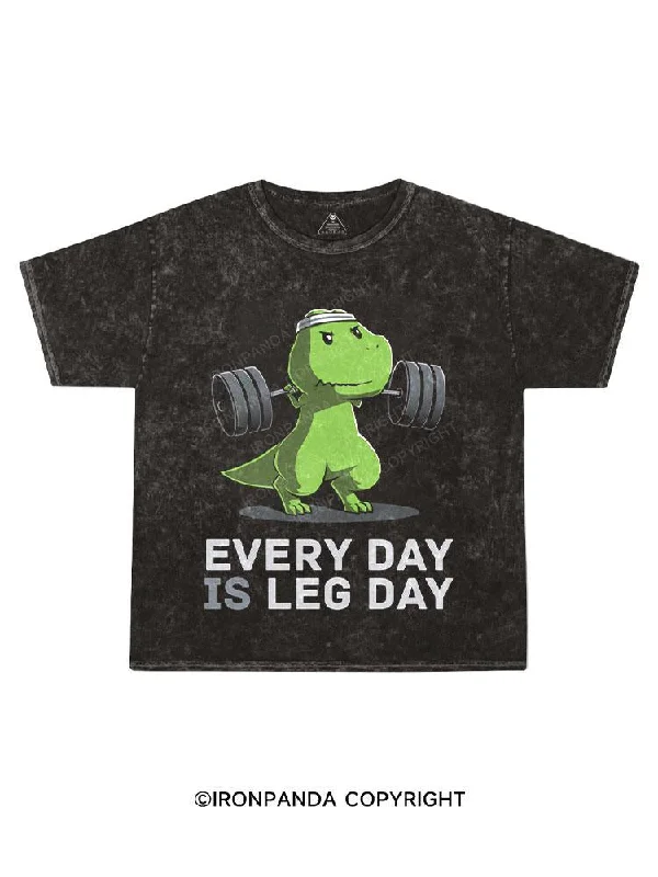 Geometric Design T-shirt-EVERY DAY IS LEG DAY Kids Washed T-Shirt