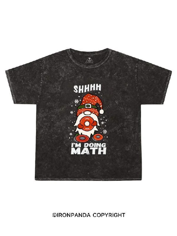 T-shirt With Motivational Quotes-SHHHH I'm Doing Math Kids Washed T-Shirt