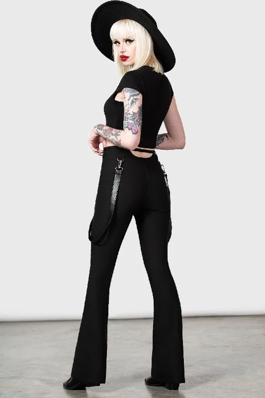 Slim Fit Dress Pants-Cutout Bondage Trousers