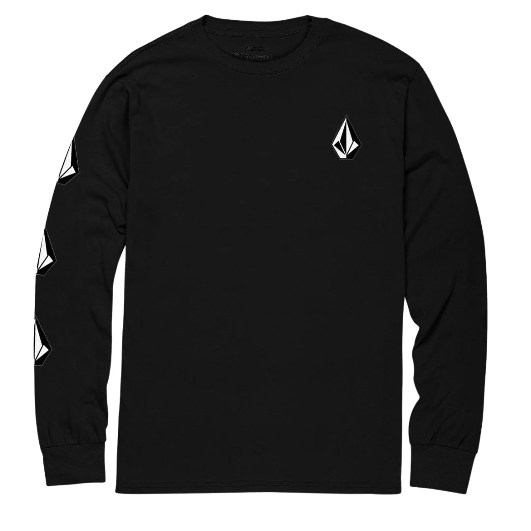 Quirky Graphic T-shirt-Volcom Iconic Stone Long Sleeve T-Shirt - Black