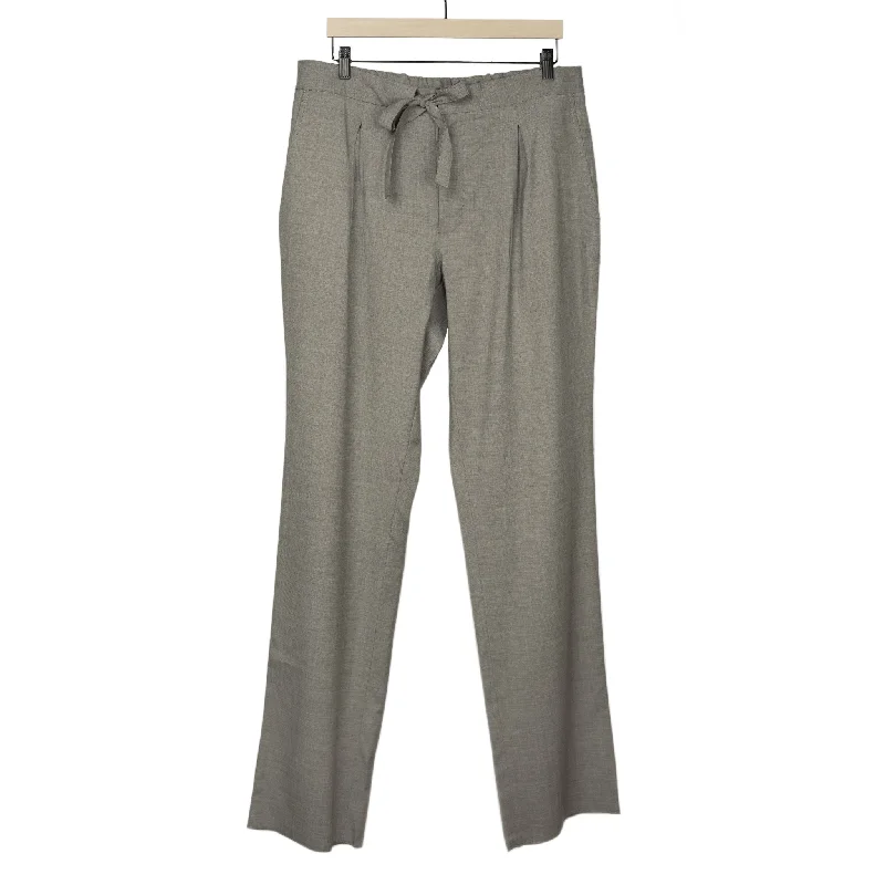 Fashionable Denim Joggers-x No Man Walks Alone: Drawstring easy pants in deadstock taupe high twist wool