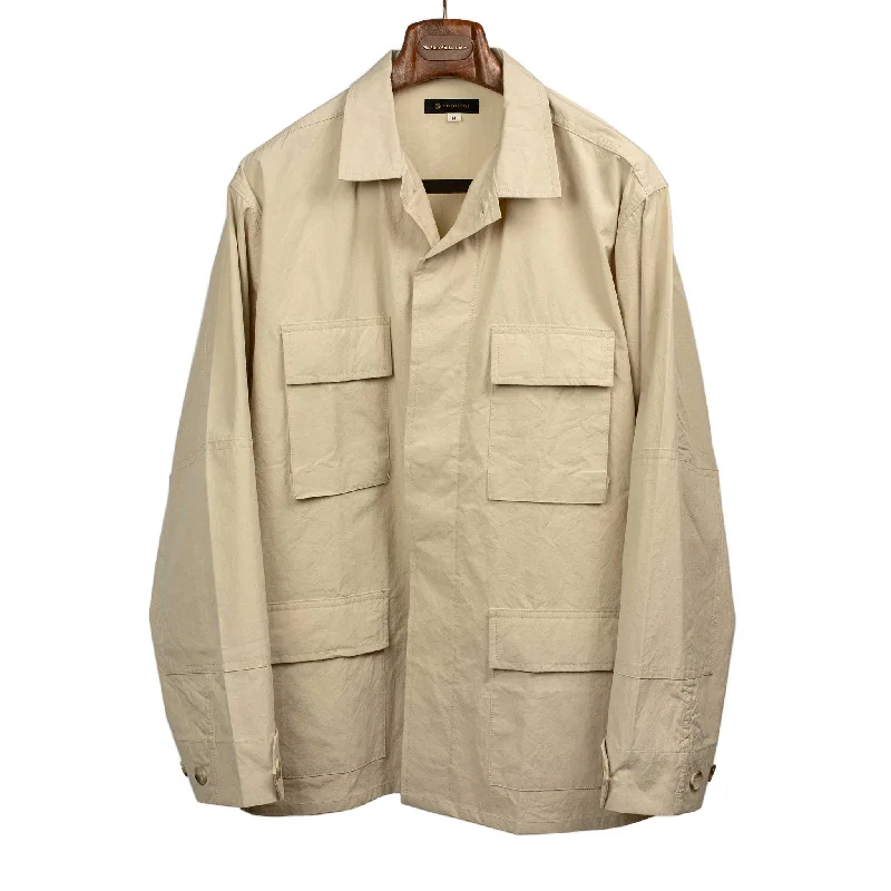 Stylish Rain Jacket-Field jacket in khaki high density cotton