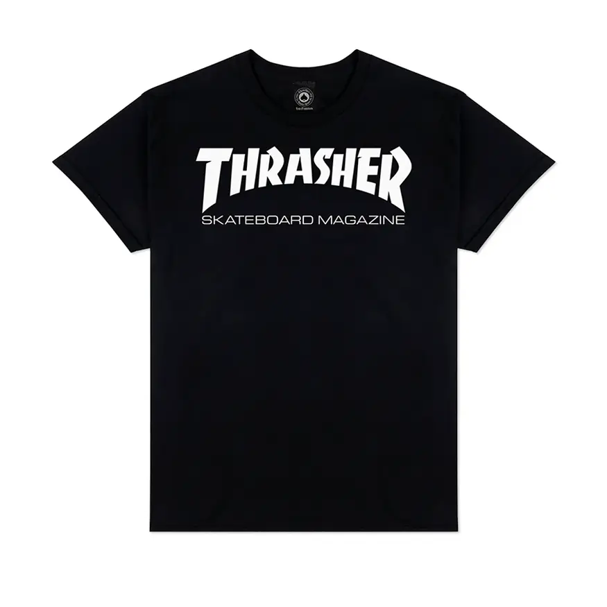 T-shirt With Funny Quotes-Thrasher Magazine Skate Mag Logo Tee Shirt - Black