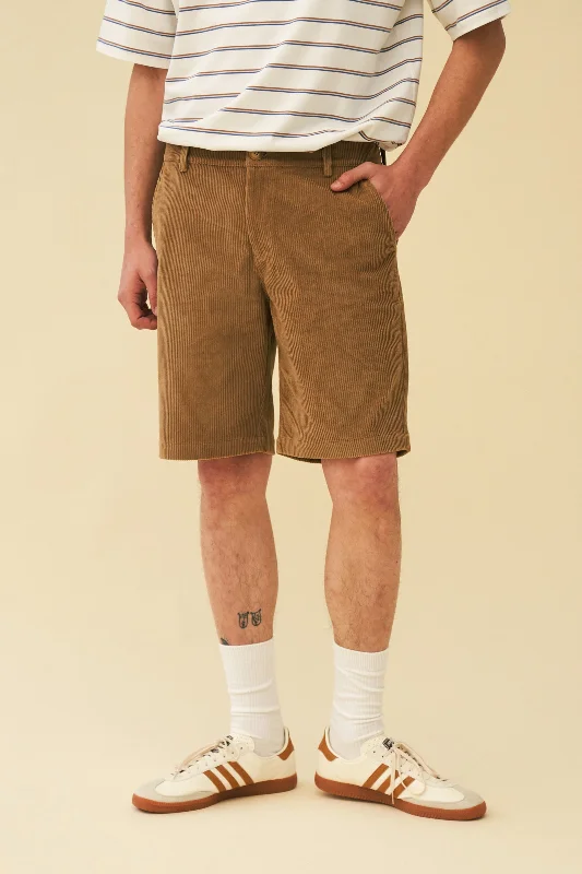 Custom Printed Shorts-FOX BROWN CORD SHORTS