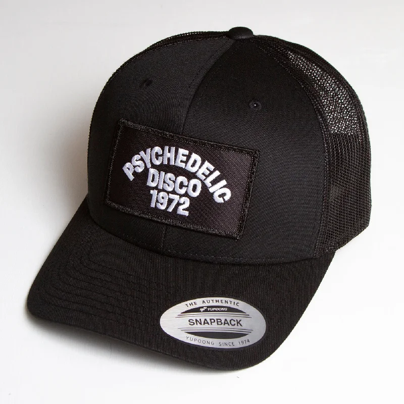 Adjustable Fit Hat-1972 Psychedelic Disco - Trucker Cap - Black