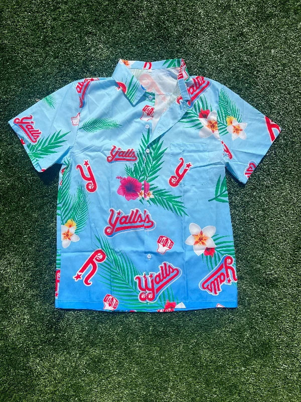 Custom Print T-shirt-Hawaiian Button-Down