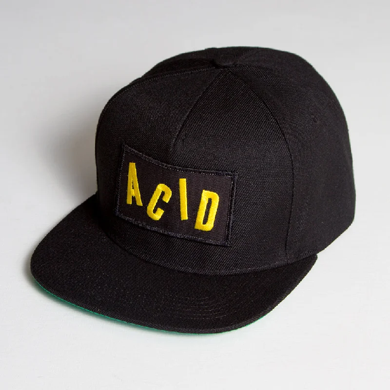 Casual Sports Hat-Acid Letter - Snapback - Black