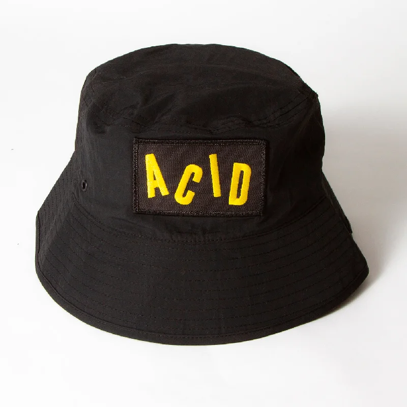 All-weather Winter Hat-Acid Letter - Water-repellent Bucket Hat - Black