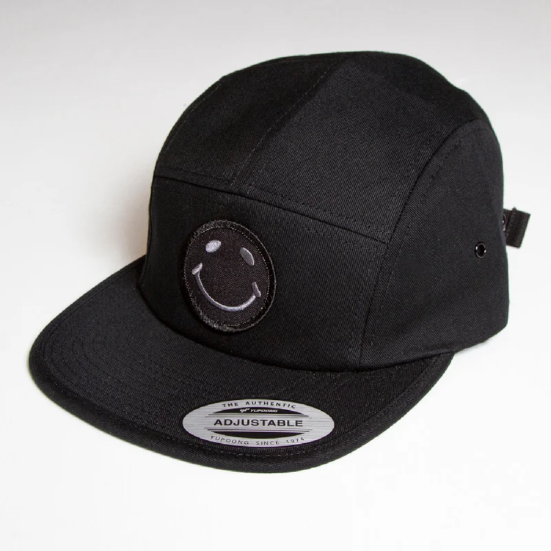 Custom Logo Hat-BB Smiley - 5 Panel Cap - Black