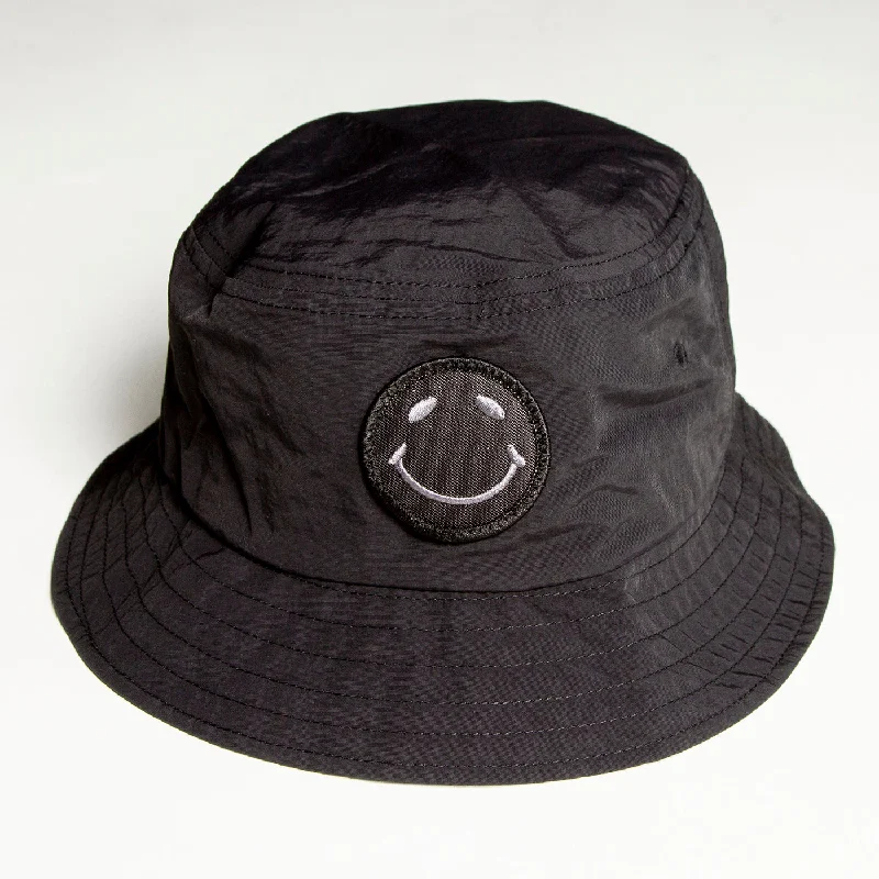 Comfortable Sports Hat-BB smiley - Water-repellent Bucket Hat - Black