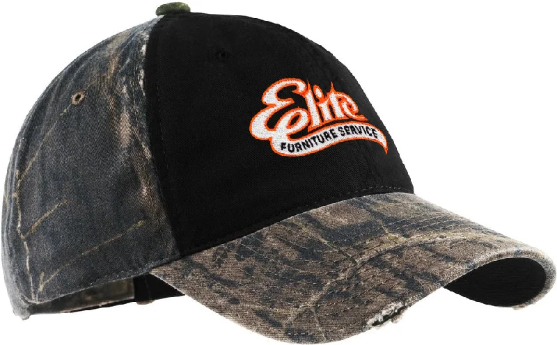 Warm Fleece-lined Hat-Port Authority Camo Cap with Contrast Front