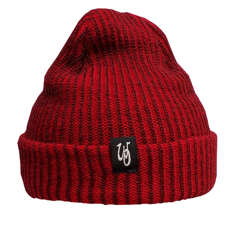 Soft Terrycloth Hat-Logger Beanie // Maroon // Black Label