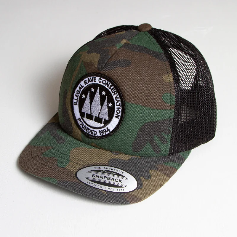 Classic Flat Cap Hat-Illegal Rave - Trucker Cap - Camo