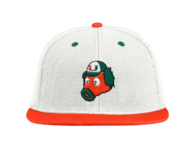 Comfortable Baseball Cap-Miami Hurricanes adidas Miami Maniac On-Field Baseball Hat - White