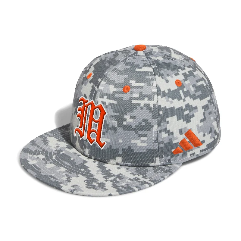 Stylish Wide-brim Fedora Hat-Miami Hurricanes adidas Old English M Digi Camo Fitted Baseball Hat